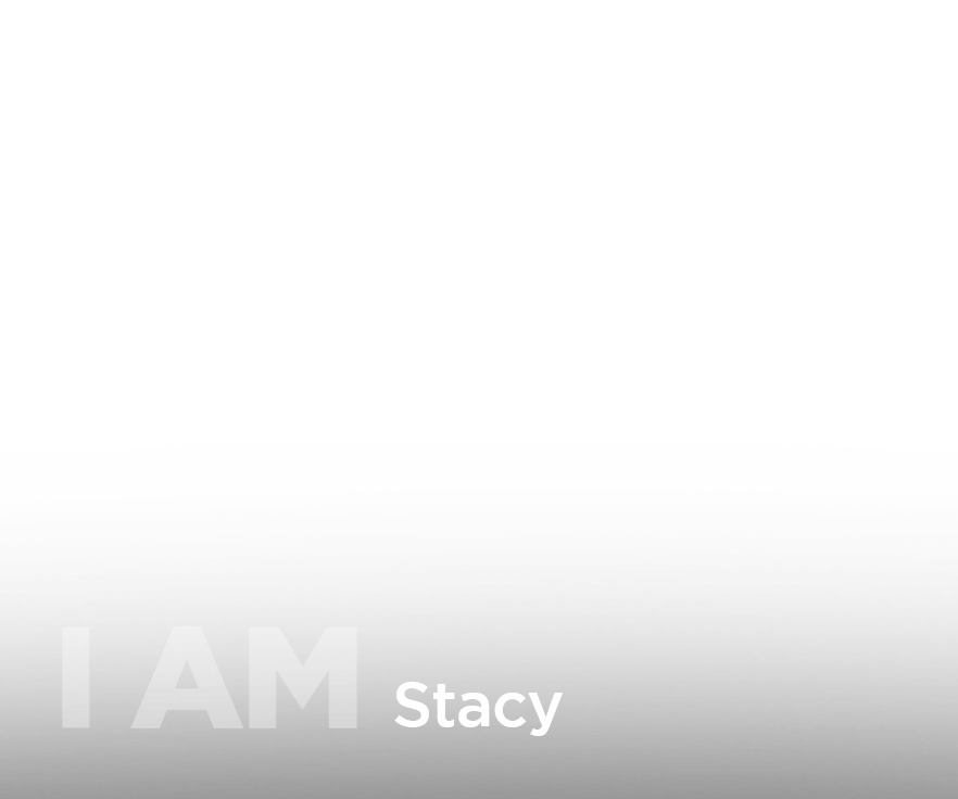 I AM Stacy text overlay
