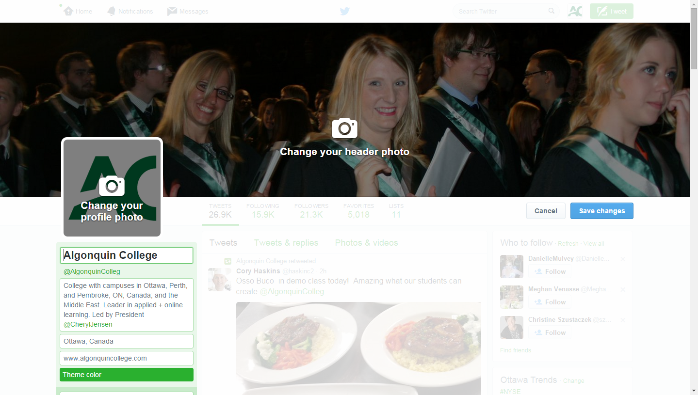 Change Header On Twitter