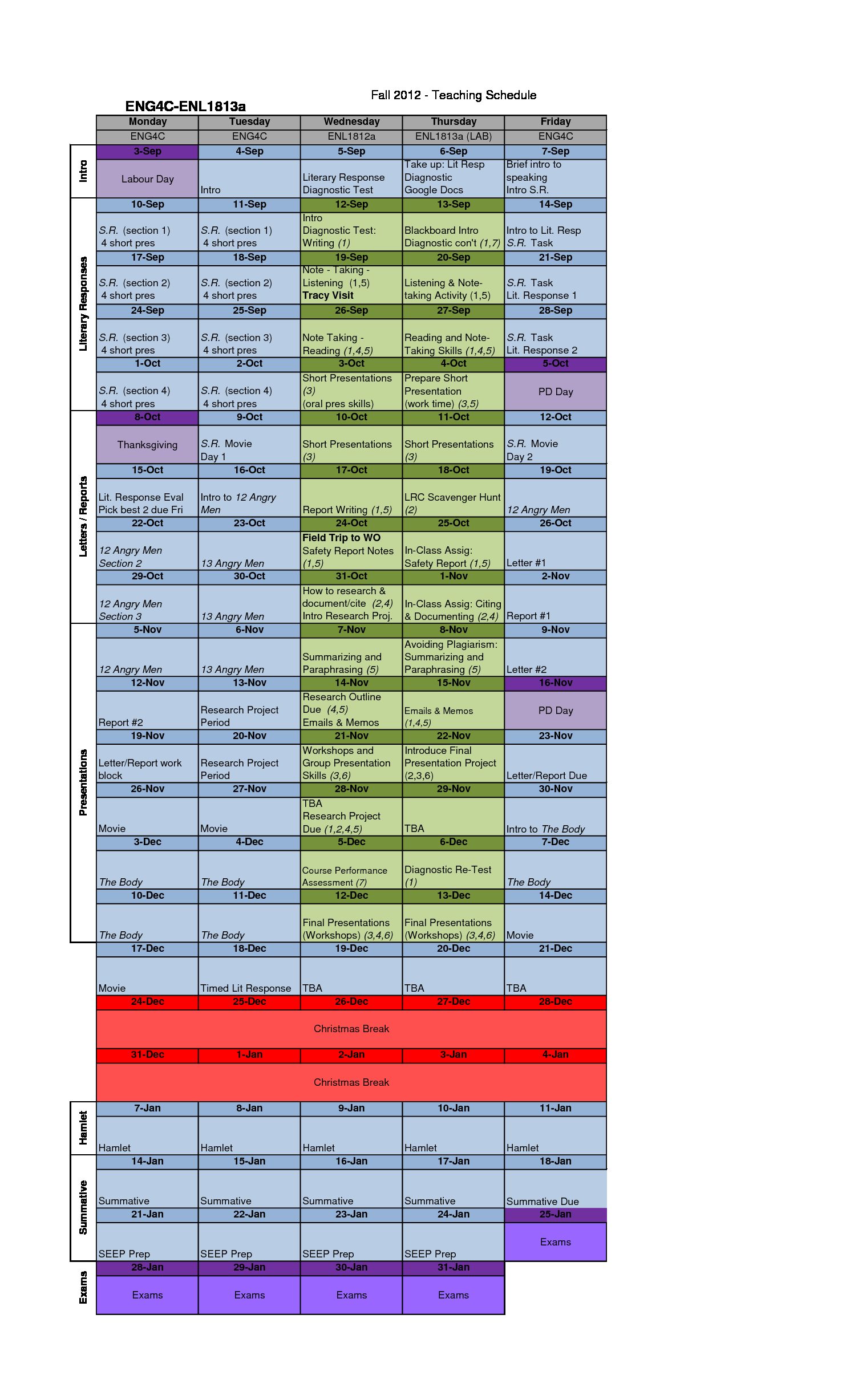ENG4C ENL1813 Teaching Schedule Sample Office Of Academic eng4c-enl1813-teaching-schedule-sample-office-of-academic
