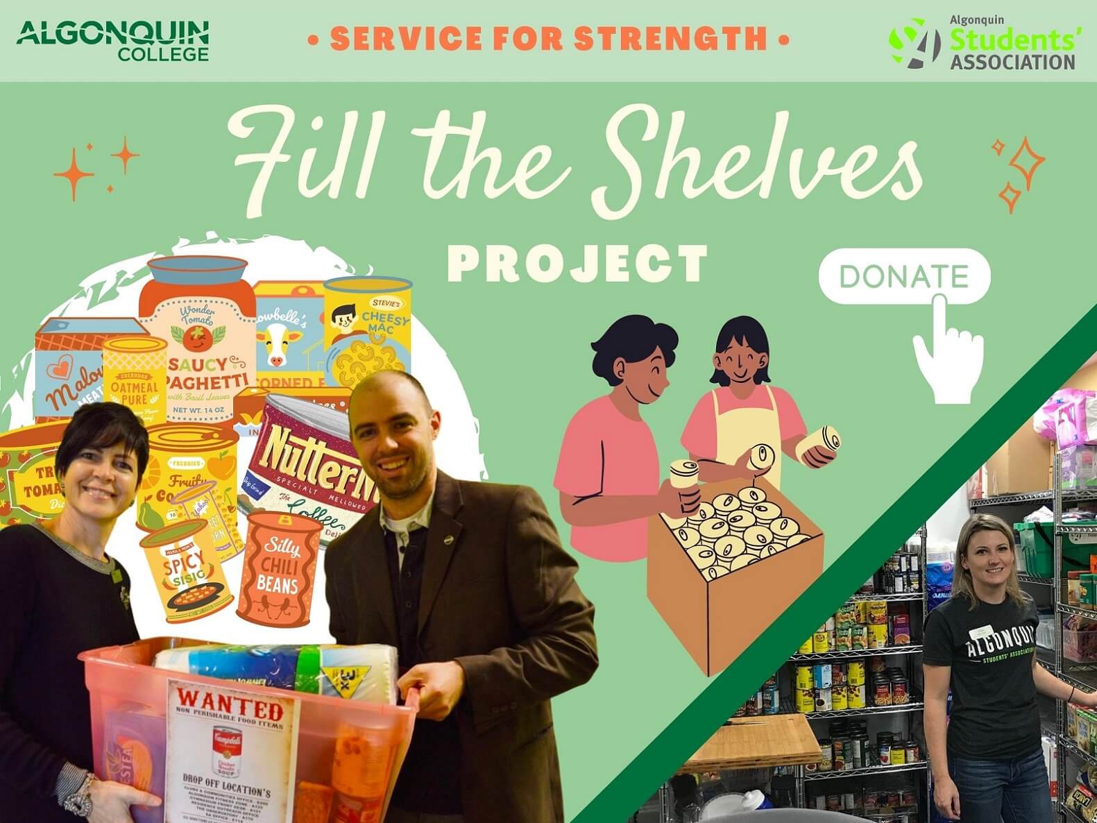 “Fill the Shelves” Project Poster made by Team Service for Strength