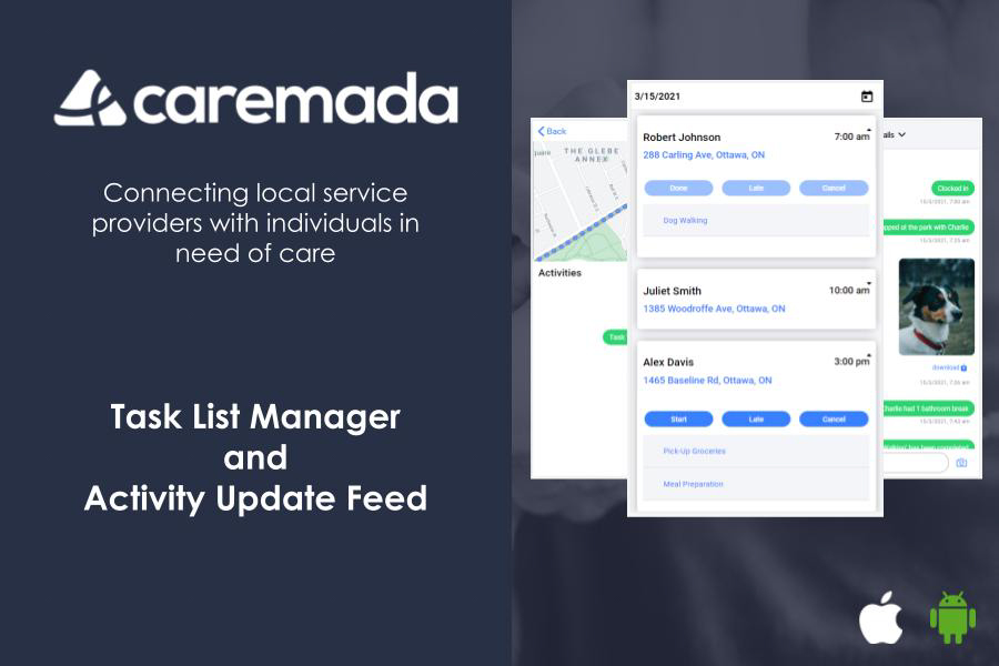 Caremada Task List and Activity Feed