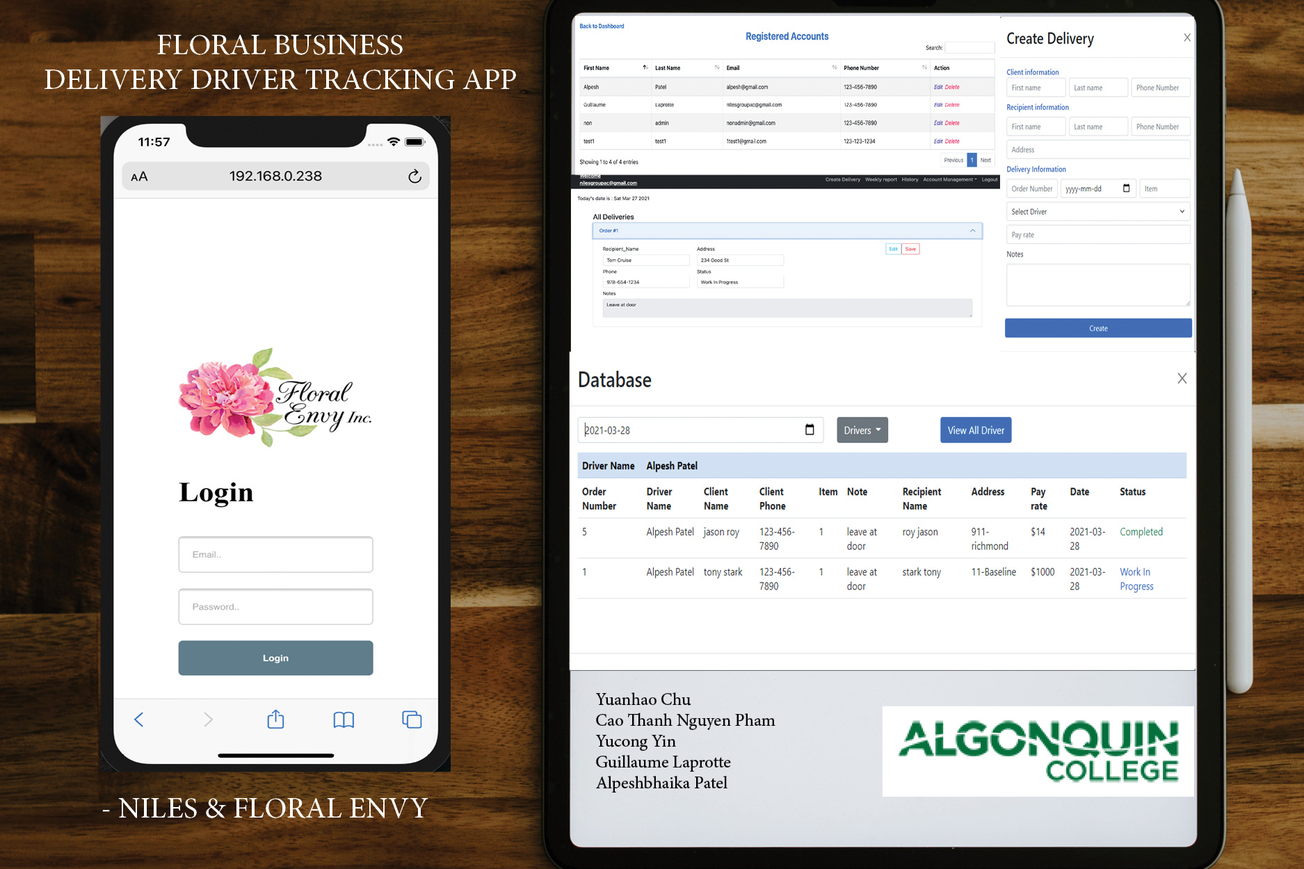 Order Tracking Application for local florist
