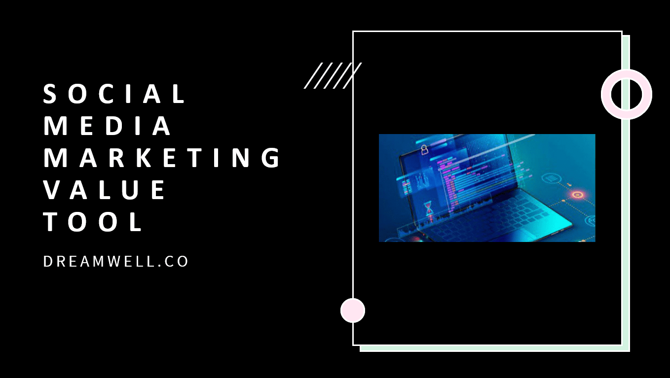 Social media marketing value tool project banner. 