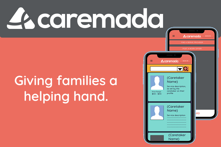 Caremada Mobile App banner. 