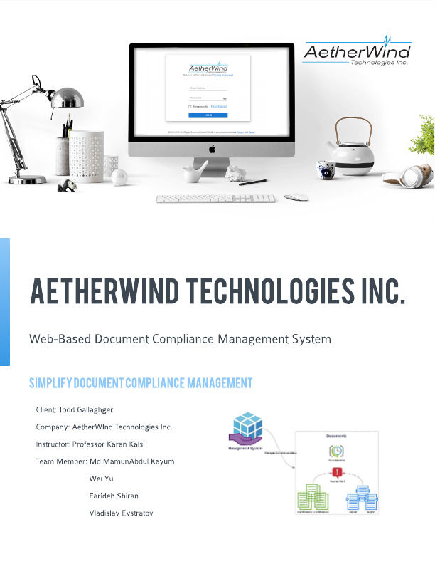 Aetherwind Technologies Inc. Document Compliance Management System | Office  of Applied Research, Innovation & Entrepreneurship