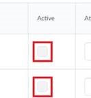 Screenshot of Active column with checkboxes