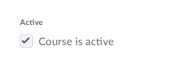 Course is Active checkbox