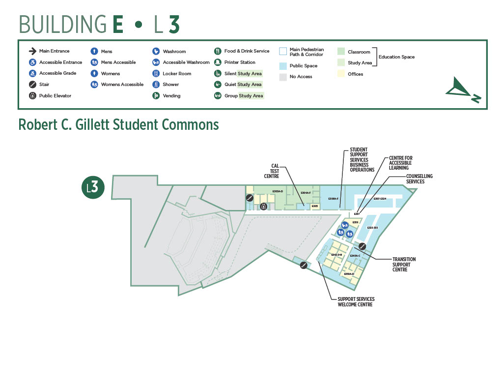 Map of Building E - level 3