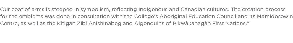  Our coat of arms is steeped in symbolism, reflecting Indigenous and Canadian cultures  The creation process for the    