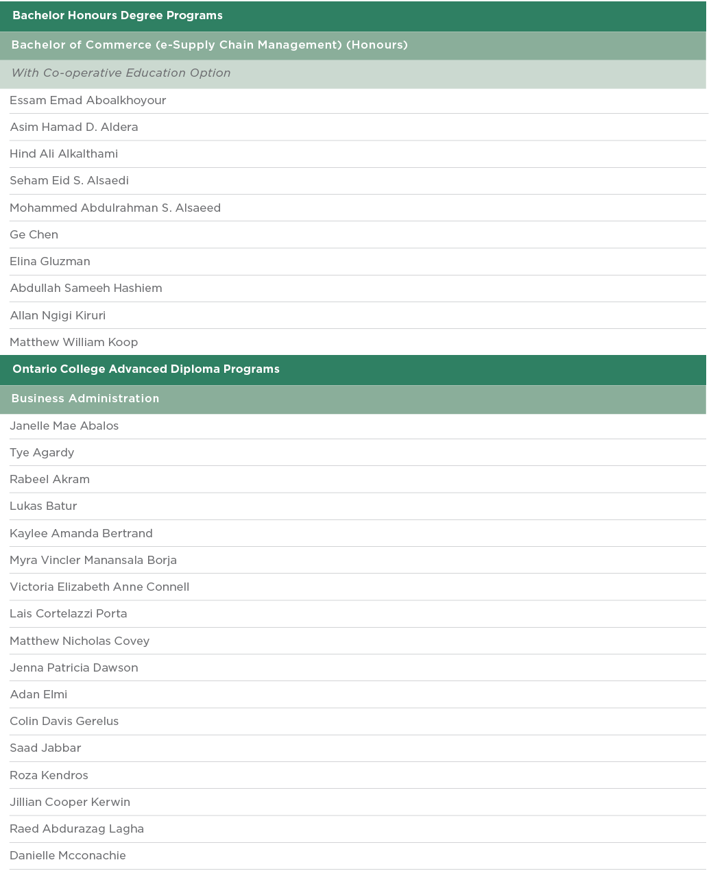 Bachelor Honours Degree Programs  Bachelor of Commerce (e-Supply Chain Management) (Honours)  With Co-operative Educ   