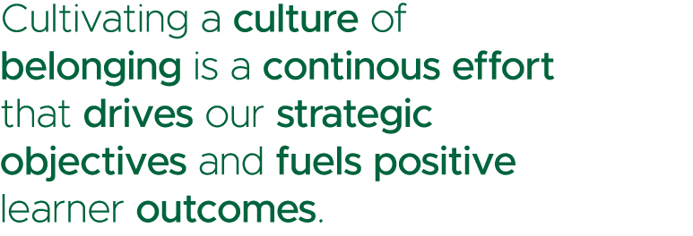 Cultivating a culture of belonging is a continous effort that drives our strategic objectives and fuels positive lear...