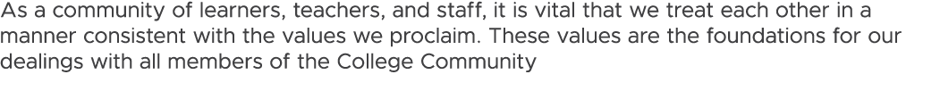 As a community of learners, teachers, and staff, it is vital that we treat each other in a manner consistent with the...