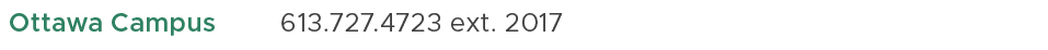 Ottawa Campus ,613.727.4723 ext. 2017,