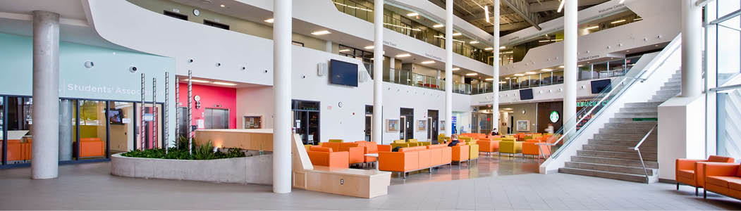 Photo of the inside of the Student Commons building at the Ottawa Campus.