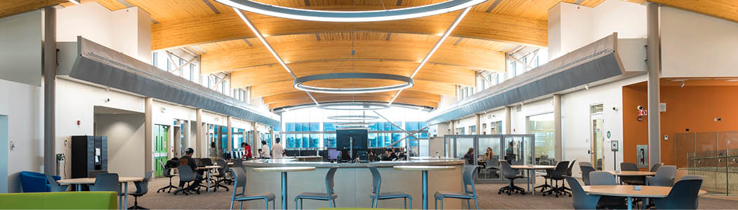 Photo of the inside of the Library at the Ottawa campus.