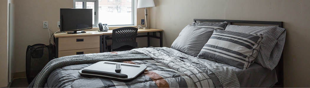 Photo of a room in the Residence Building at the Ottawa campus.