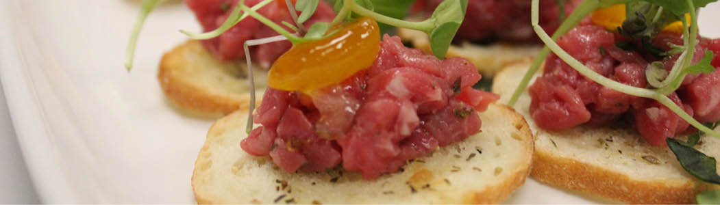 Close-up photo of delicious looking brushetta.