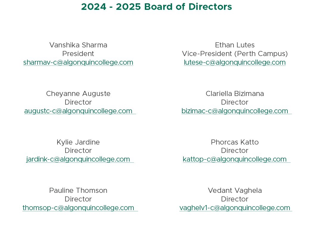 2024 2025 Board of Directors 