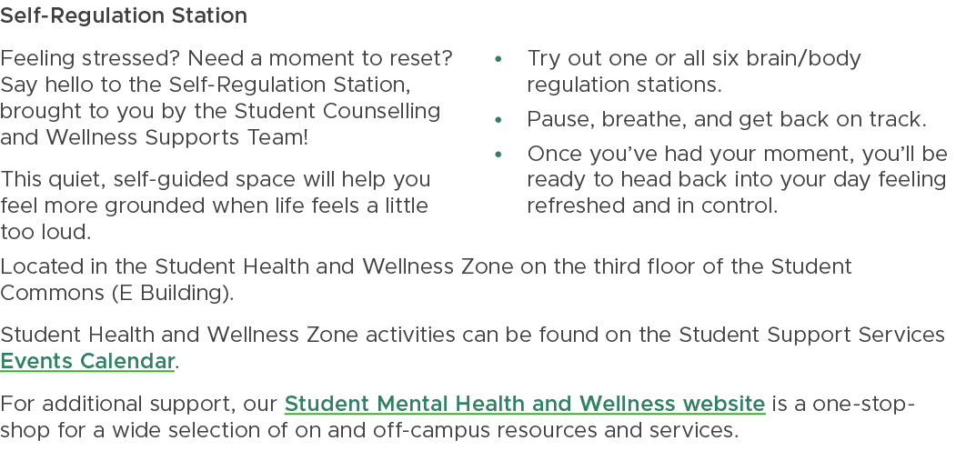 Self Regulation Station Feeling stressed? Need a moment to reset? Say hello to the Self Regulation Station, brought t...