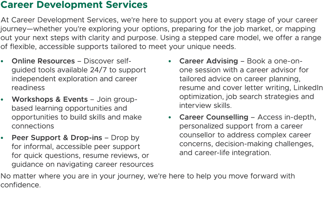 Career Development Services At Career Development Services, we’re here to support you at every stage of your career j...