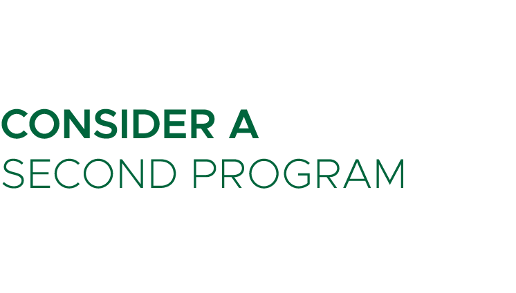 CONSIDER A SECOND PROGRAM