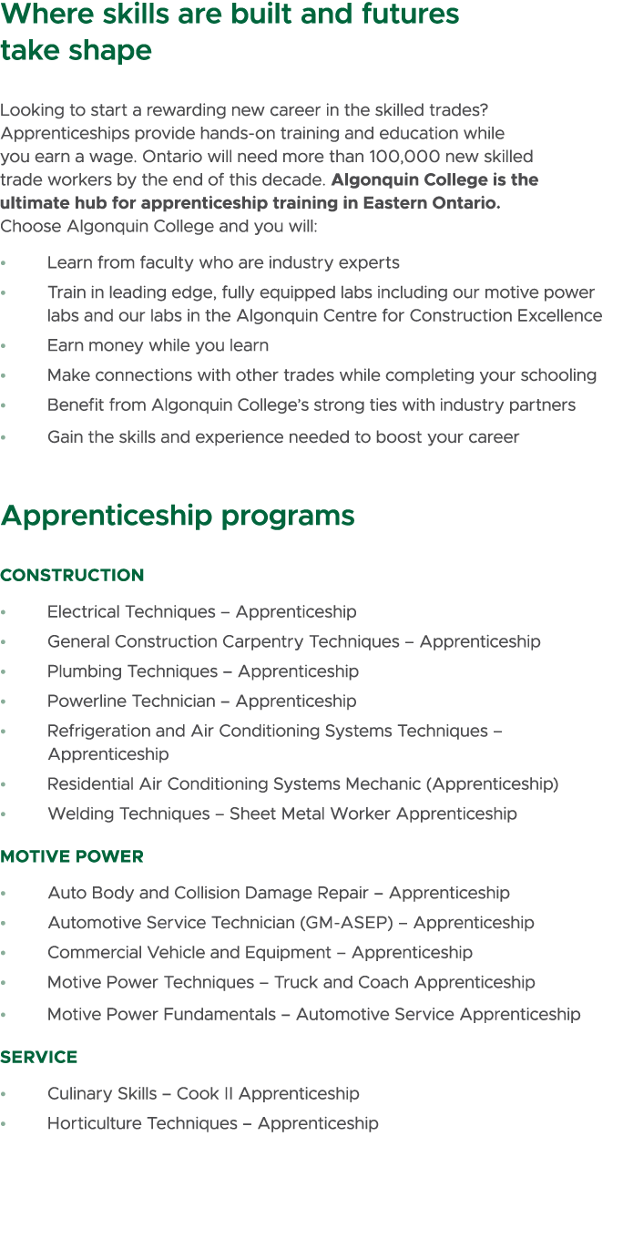 Where skills are built and futures take shape Looking to start a rewarding new career in the skilled trades? Apprenti...