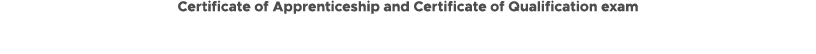 Certificate of Apprenticeship and Certificate of Qualification exam
