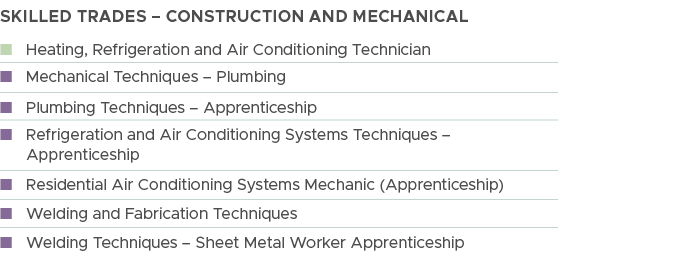 SKilled Trades – Construction and mechanical, n Heating, Refrigeration and Air Conditioning Technician, n Mechanical ...