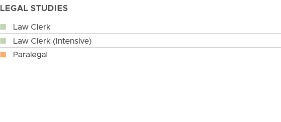 legal studies, n Law Clerk, n Law Clerk (Intensive), n Paralegal 