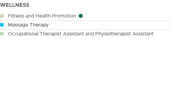 WELLNESS,n Fitness and Health Promotion l,n Massage Therapy,n Occupational Therapist Assistant and Physiotherapist As...