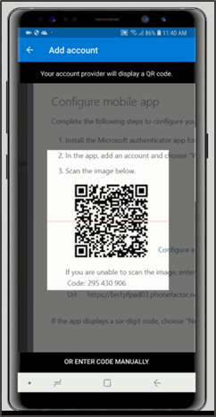 ms authenticator qr code