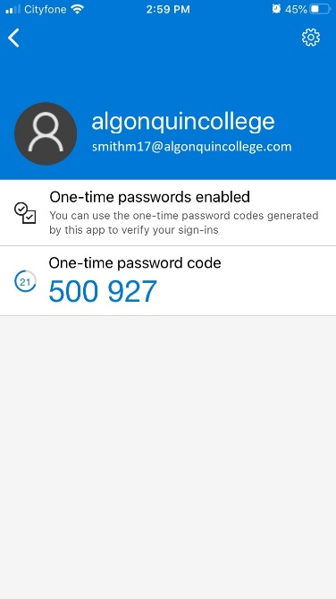 image showing accounts in the app