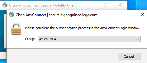 VPN sign in interface