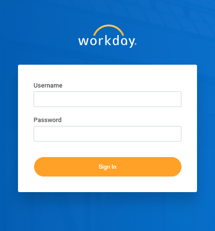 image showing WorkDay login screen