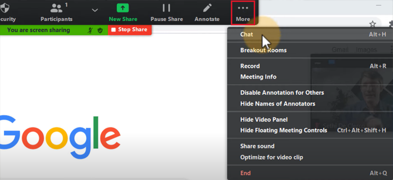 Open Chat While Screen Sharing