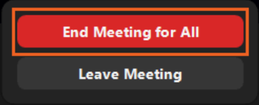 End Meeting for All option in Zoom