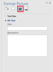 word document alternative text screen