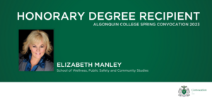 headshot of Elizabeth Manley on a dark green background