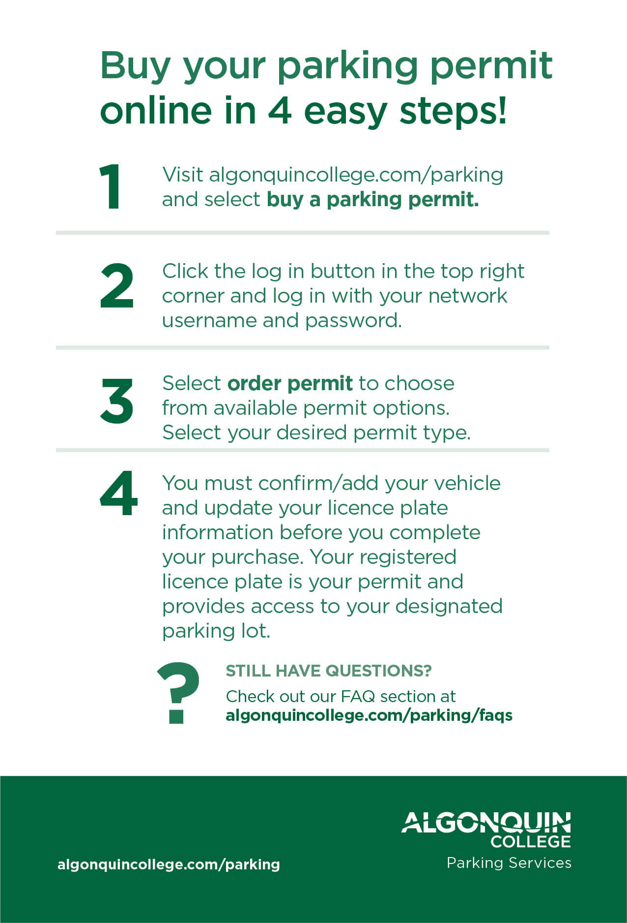 4 steps to purchase parking