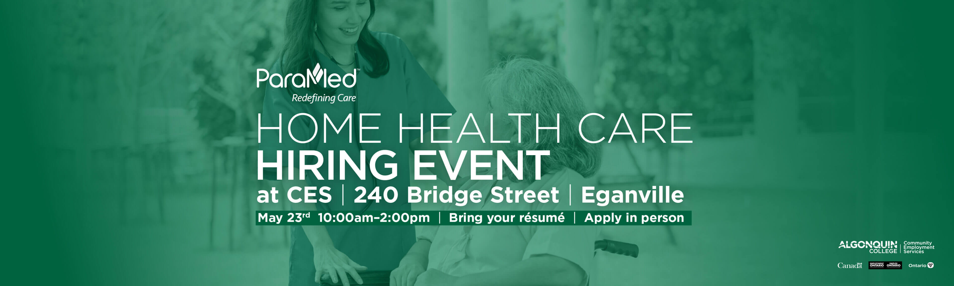 ParaMed Hiring Event May 23th Eganville