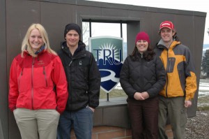Outdoor Adventure graduates outside of TRU where they got a university degree
