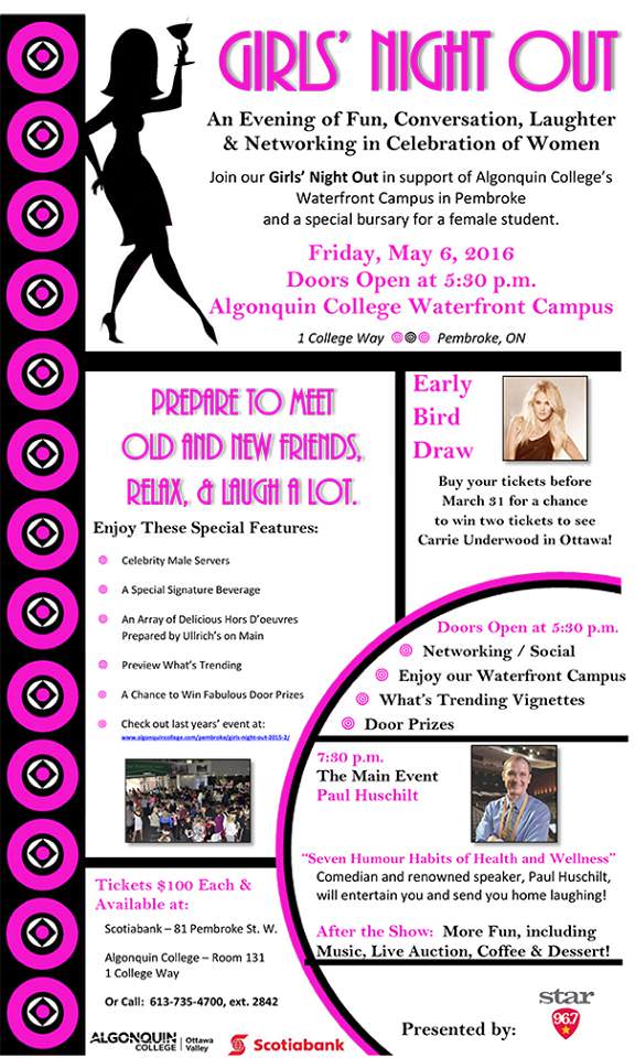 Fundraiser, Girls' Night Out promotional poster for 2016