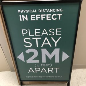 Physical distancing sign