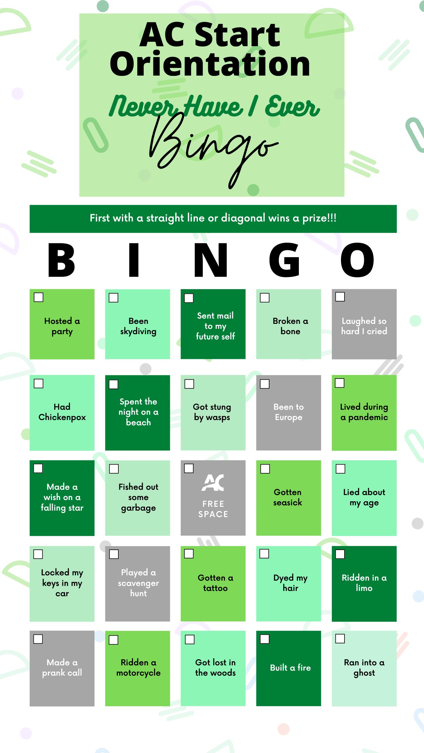 Never have i ever bingo Never have i ever bingo