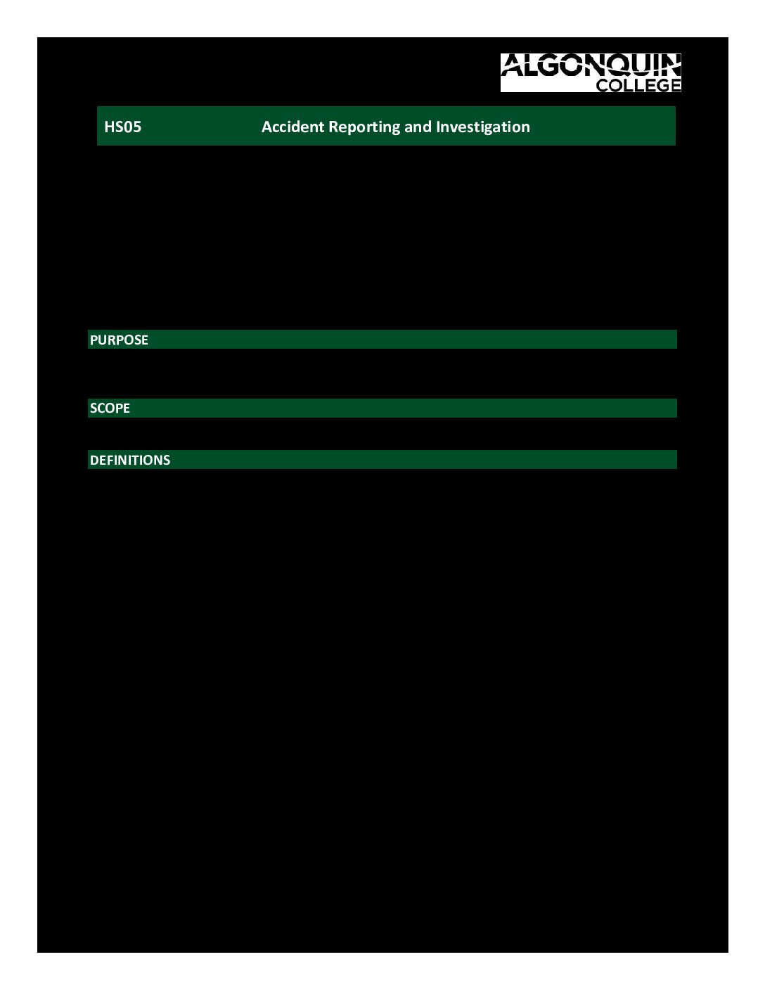 HS05 | Corporate Policies