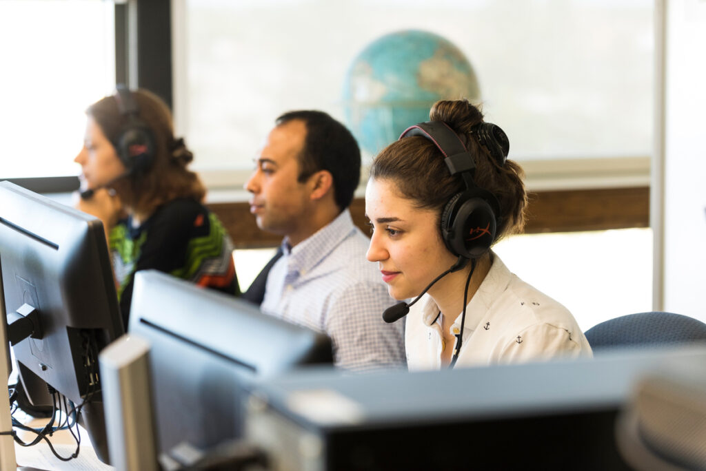 People working with computers.