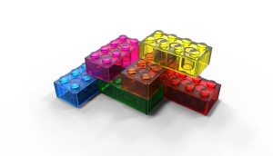 Rainbow lego block symbolizing responsibility center management
