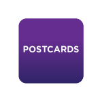 Purple Couch Postcards Button