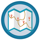 Icon of a road map