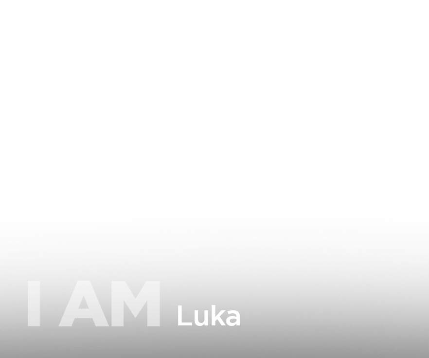 I AM Luka text overlay